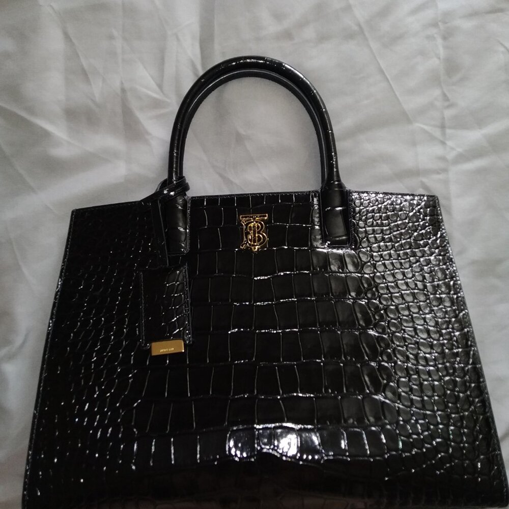 Authentic Burberry black leather bag
